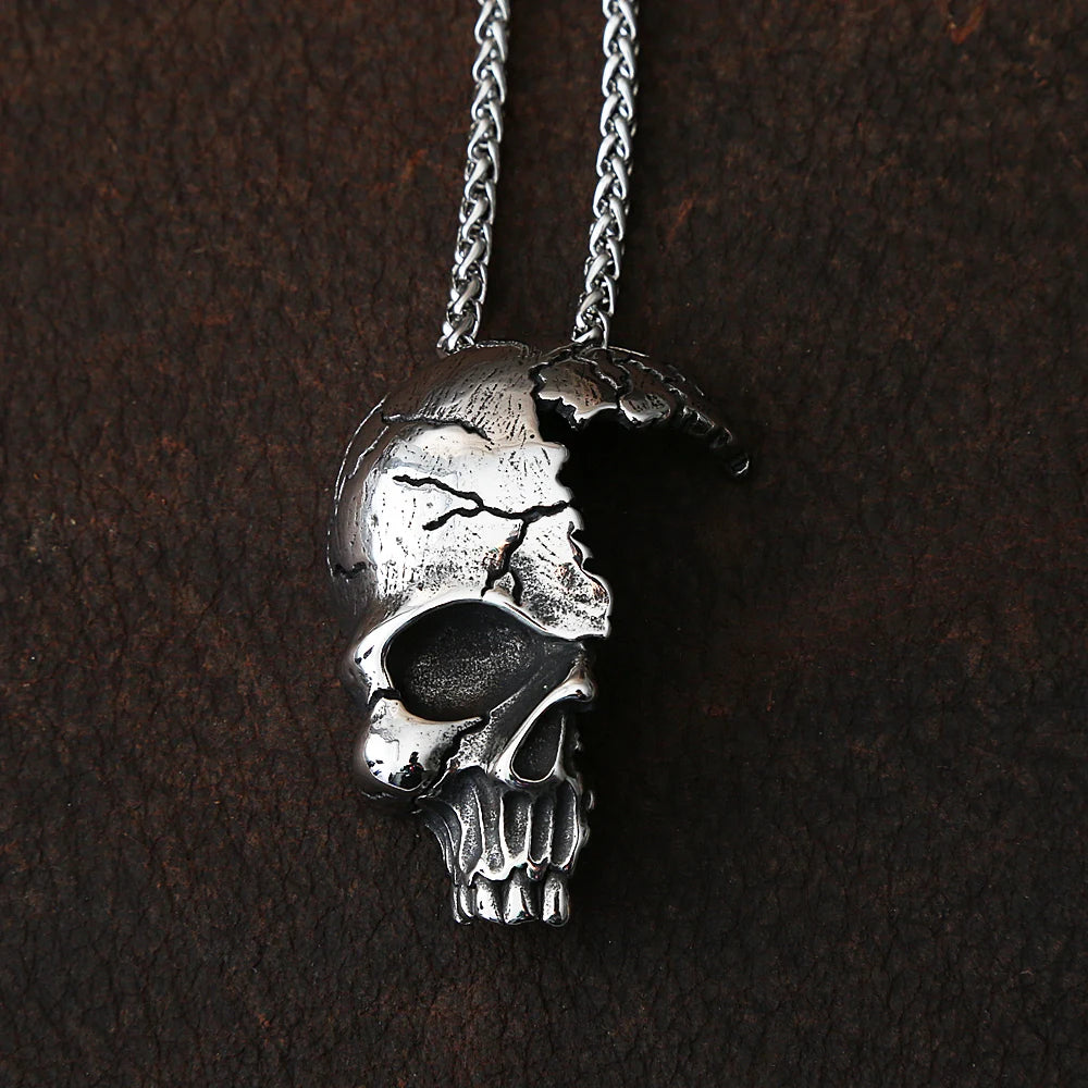 Cracked Skull Necklace