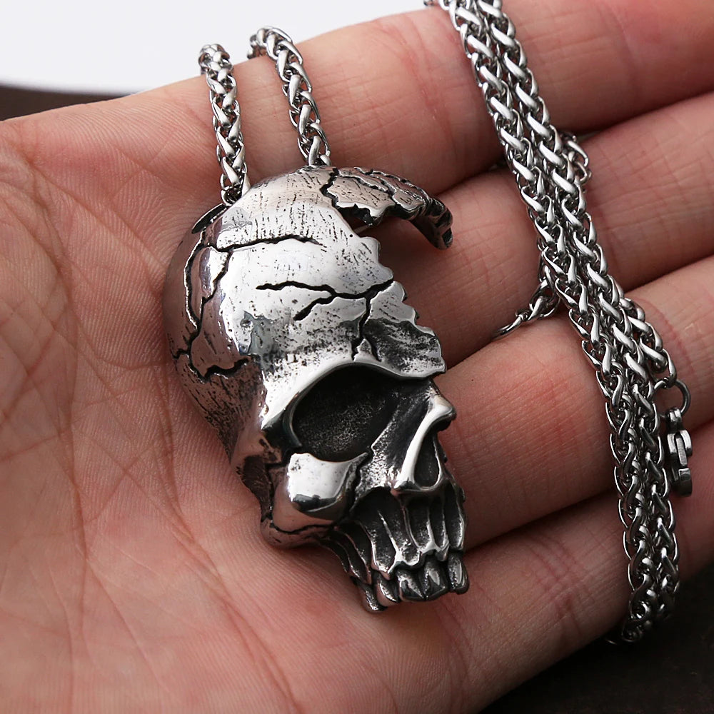 Cracked Skull Necklace