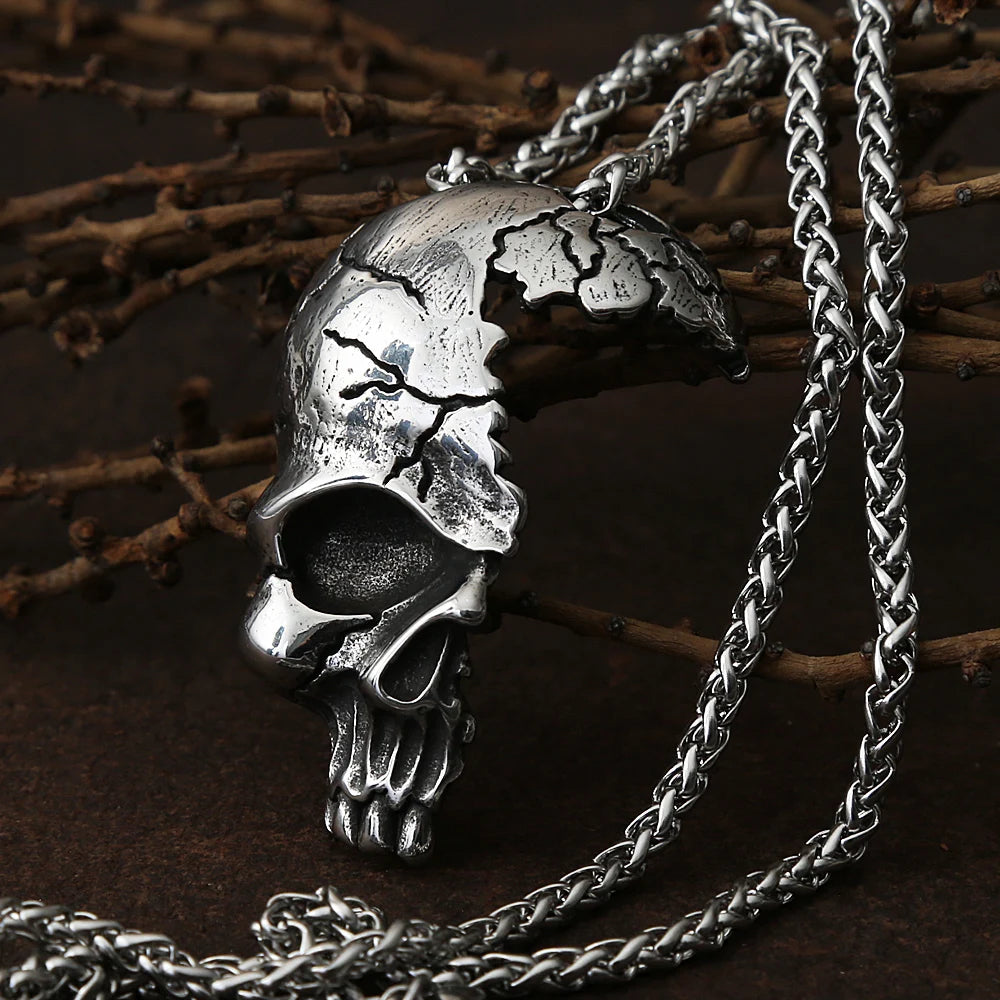 Cracked Skull Necklace