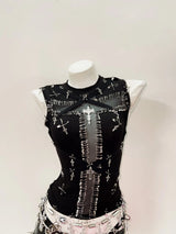 Crucifix Spine Mesh Top