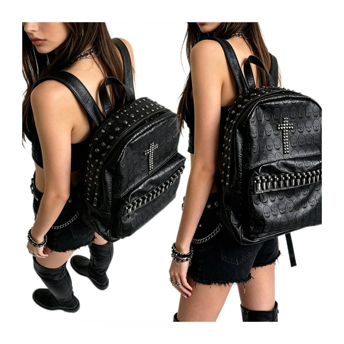 Studded Skull Backpack