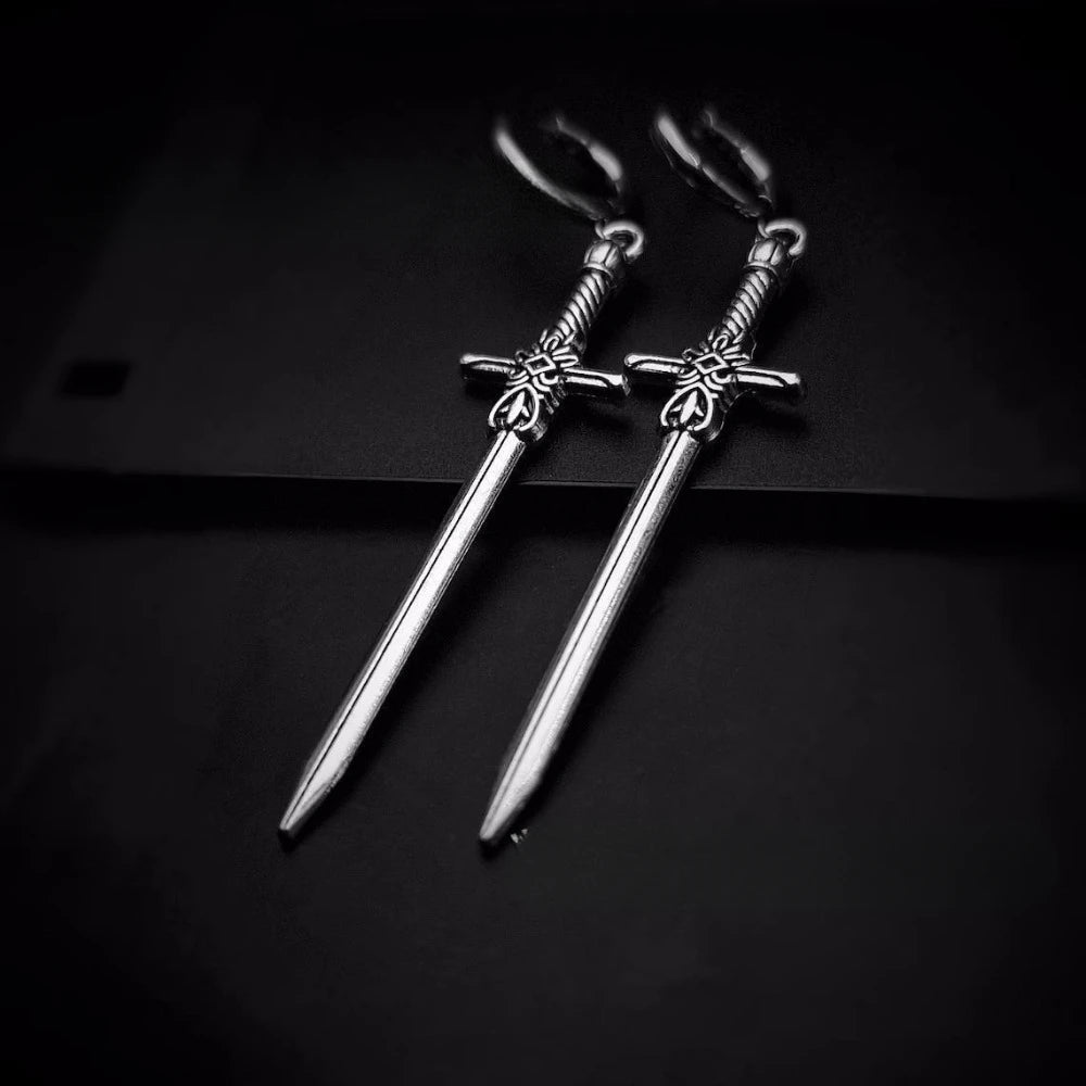 Shadow Blade Gothic Dangle Earrings