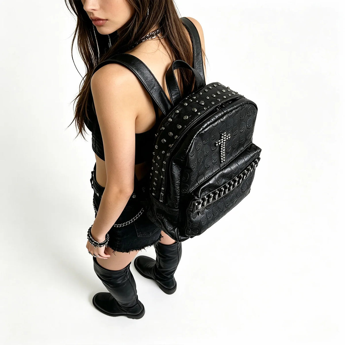 Studded Skull Backpack