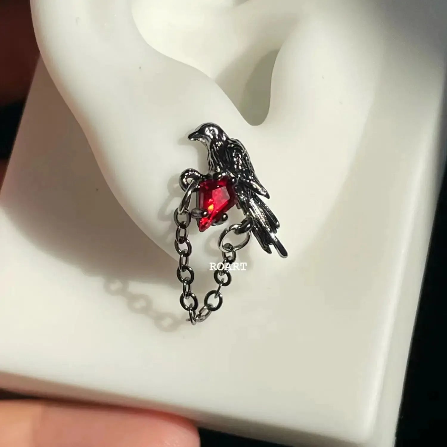 Midnight Crow Guardian Earrings