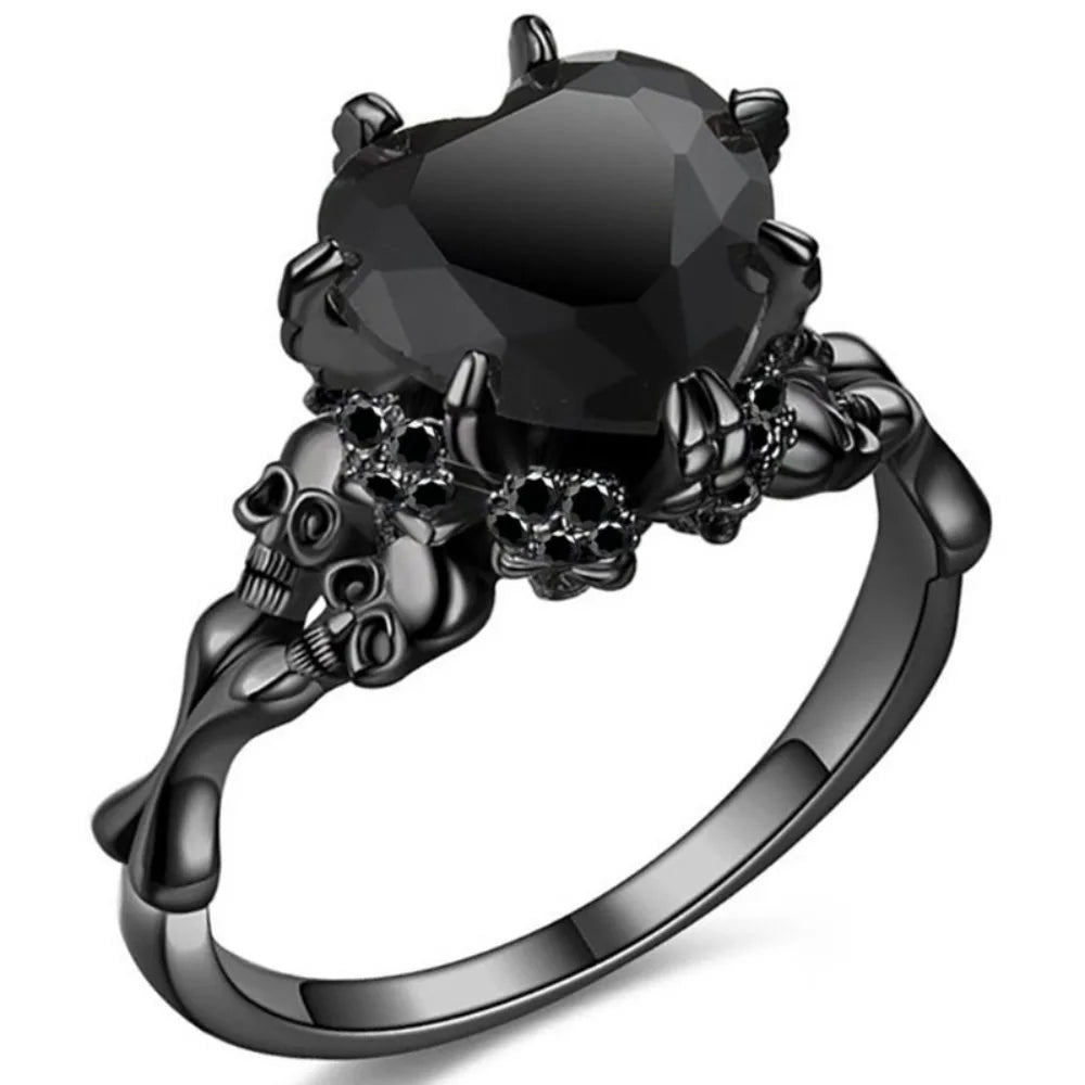 Skull Heart Ring