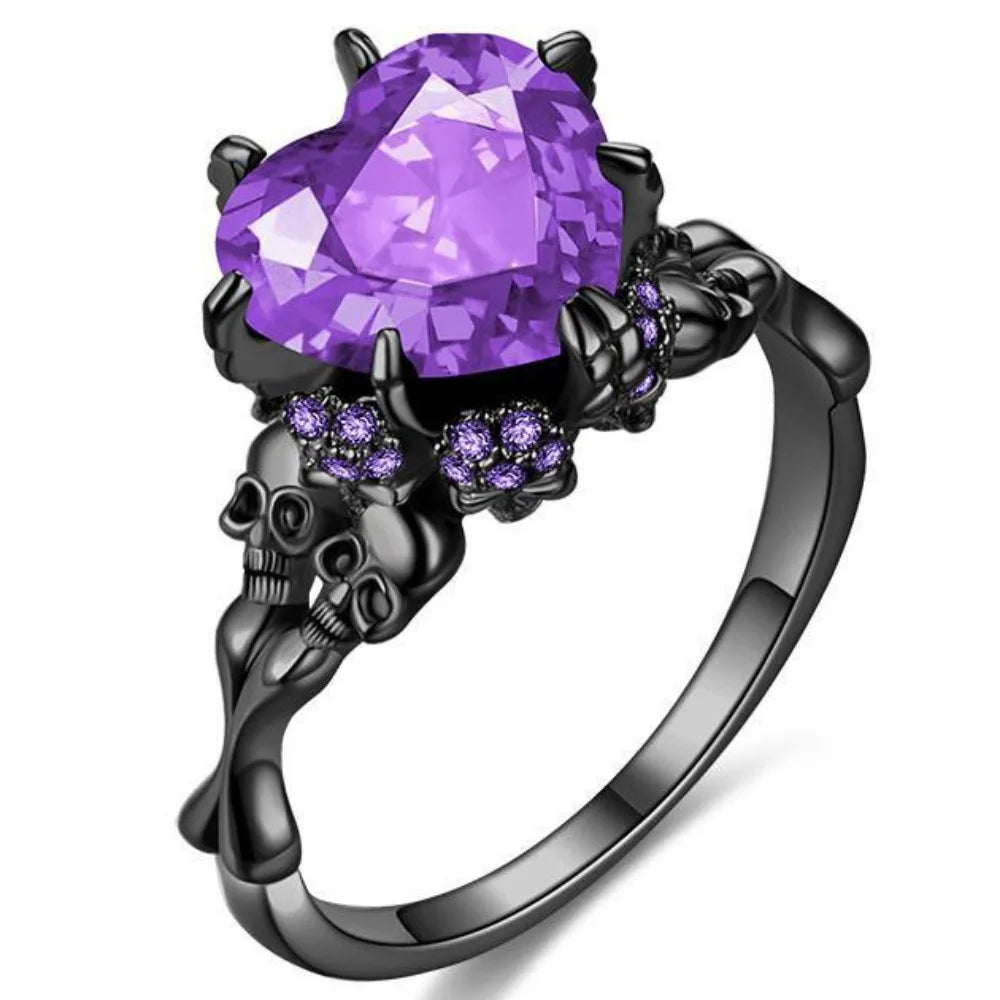Skull Heart Ring