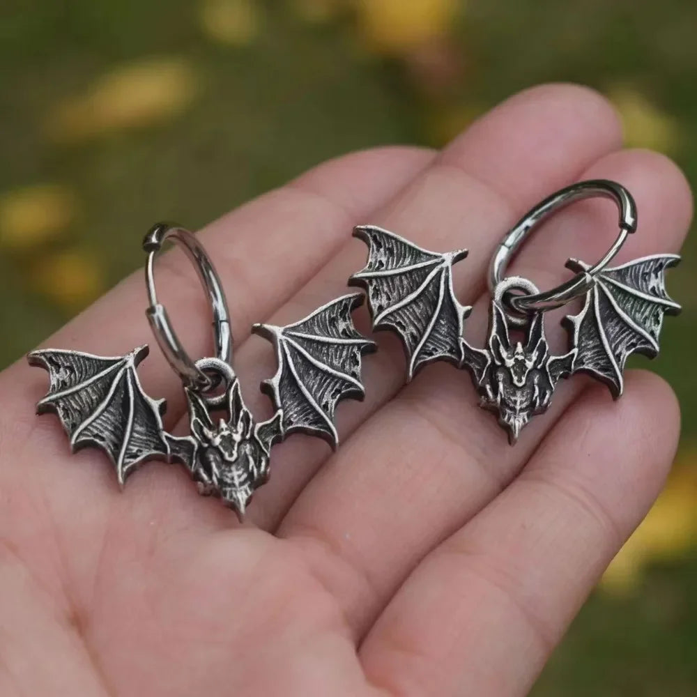 Winged Hoop Earrings