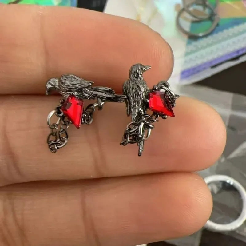 Midnight Crow Guardian Earrings
