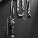 Ornate Crow Skull Necklace