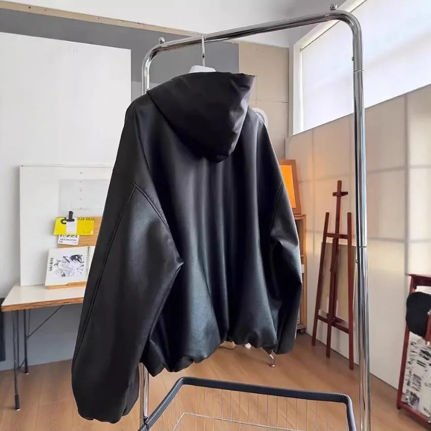 Shadow Hooded Leather Jacket