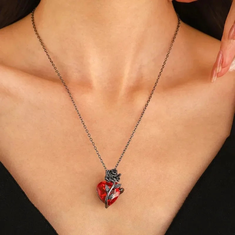 Crimson Rose Necklace