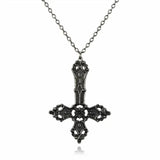 Inverted Gothic Cross Necklace