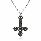 Inverted Gothic Cross Necklace