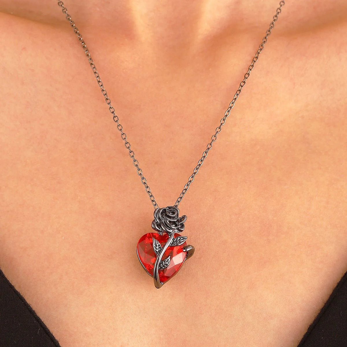 Rose Heart Necklace