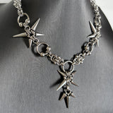 Geometric Spike Chain Necklace