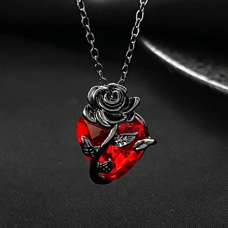 Crimson Rose Necklace