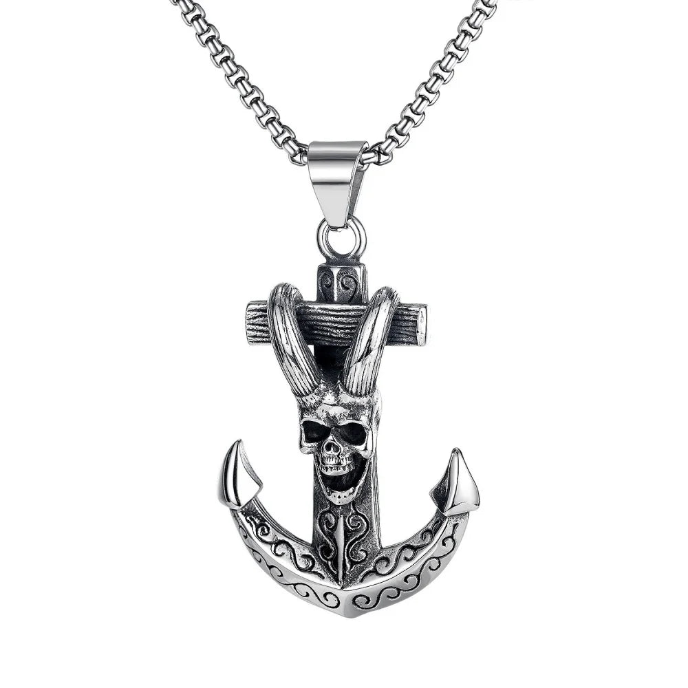Gothic Pirate Anchor Necklace