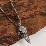 Ornate Crow Skull Necklace