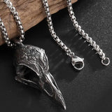 Ornate Crow Skull Necklace