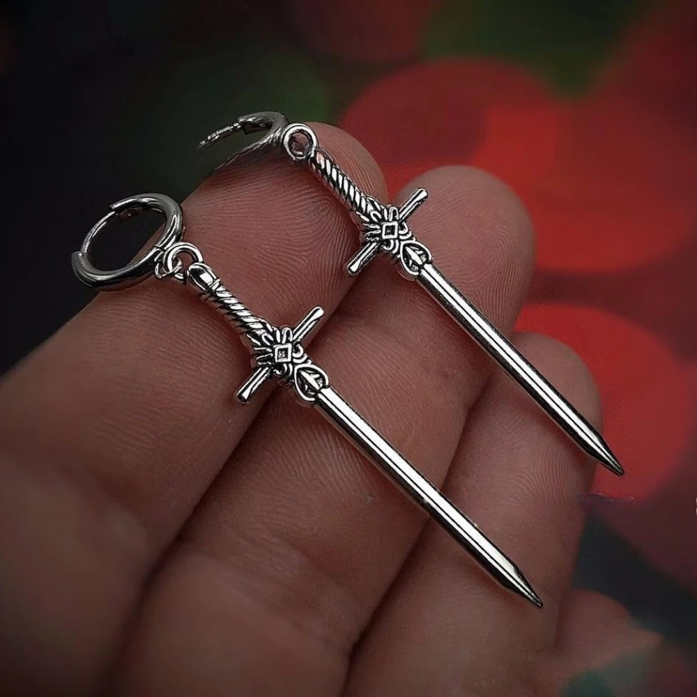 Shadow Blade Gothic Dangle Earrings