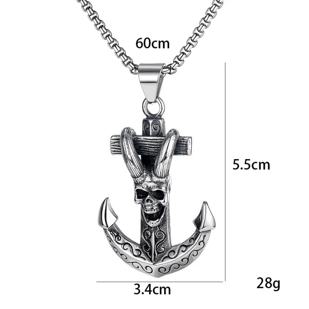 Gothic Pirate Anchor Necklace