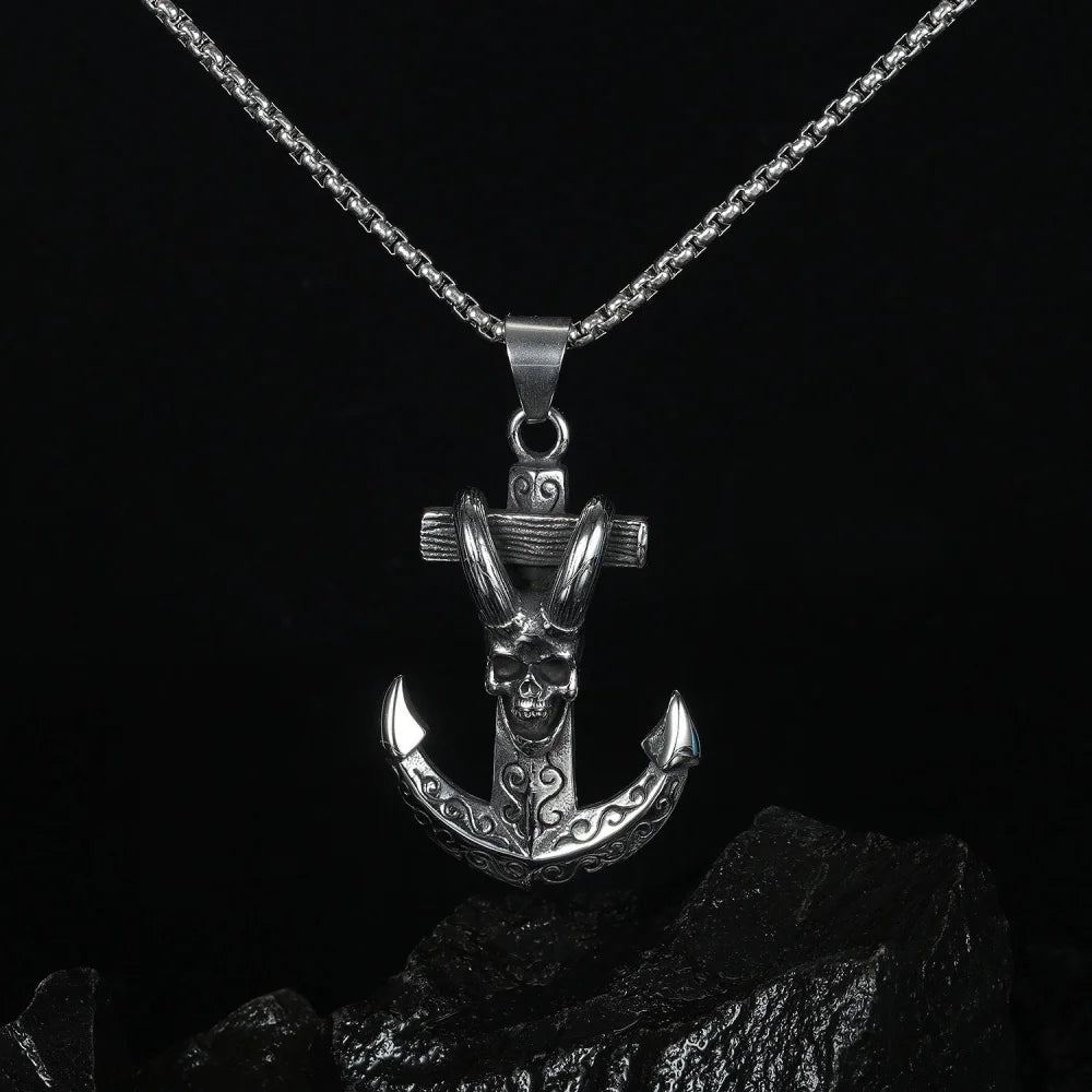 Gothic Pirate Anchor Necklace