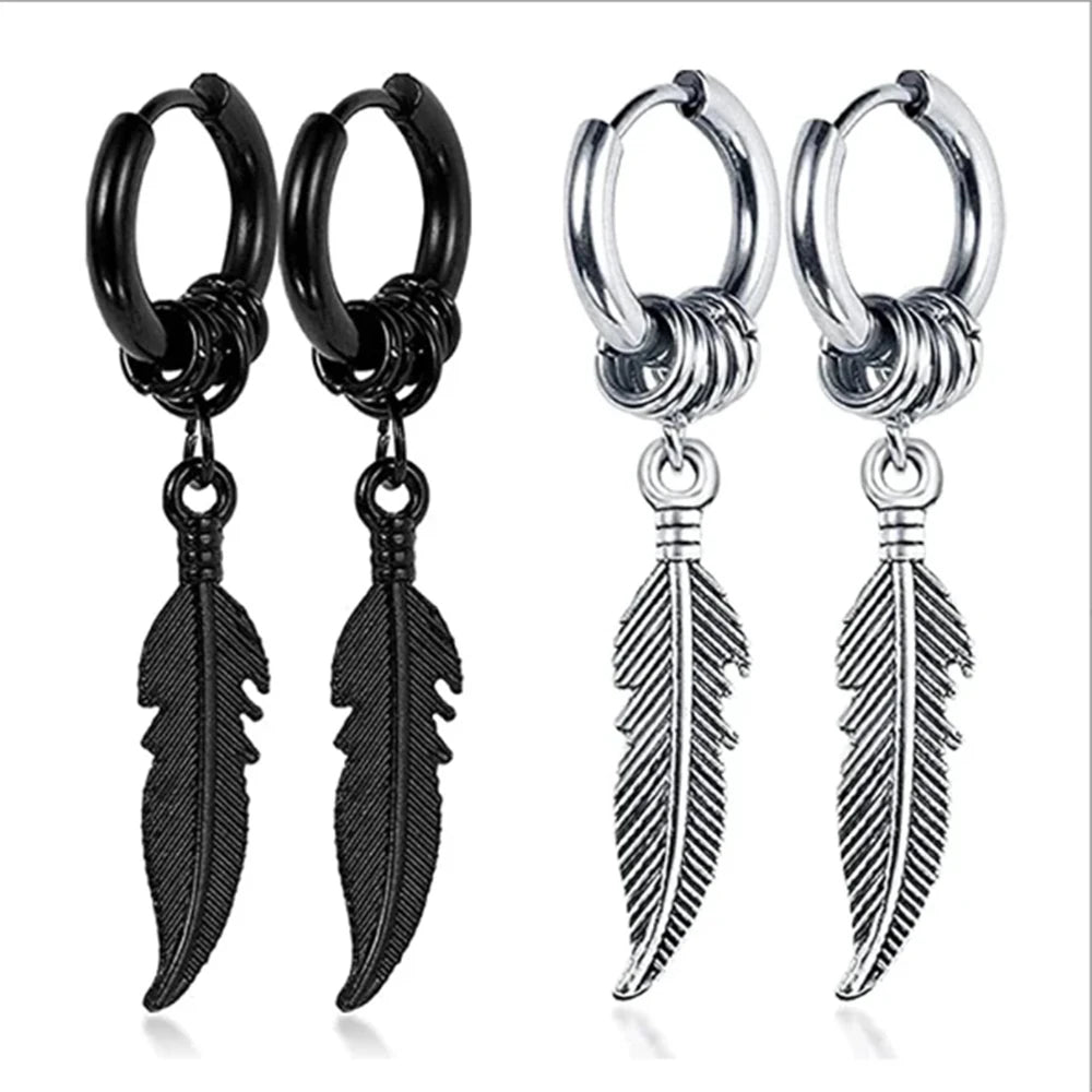Feather Drop Earrings