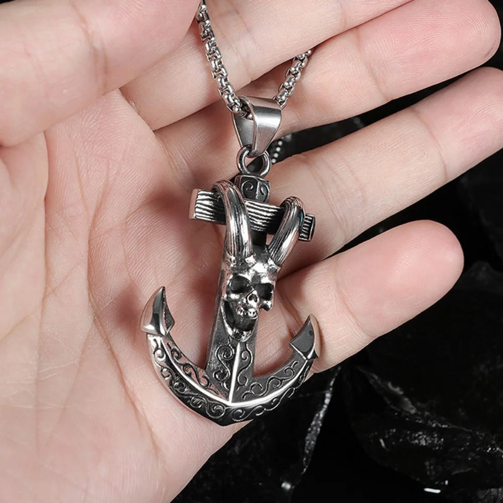 Gothic Pirate Anchor Necklace