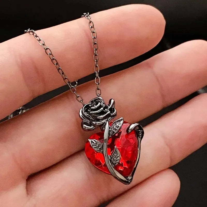 Crimson Rose Necklace