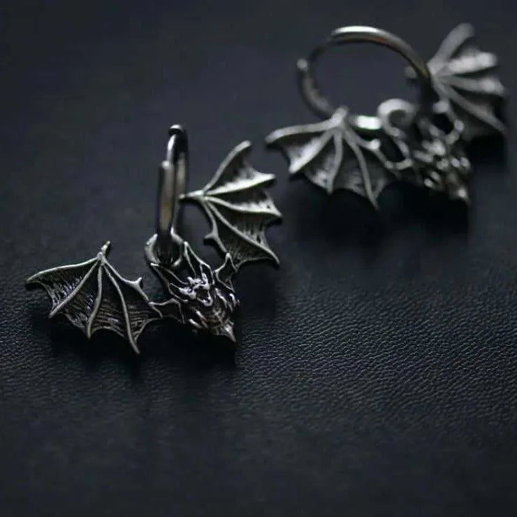 Winged Hoop Earrings