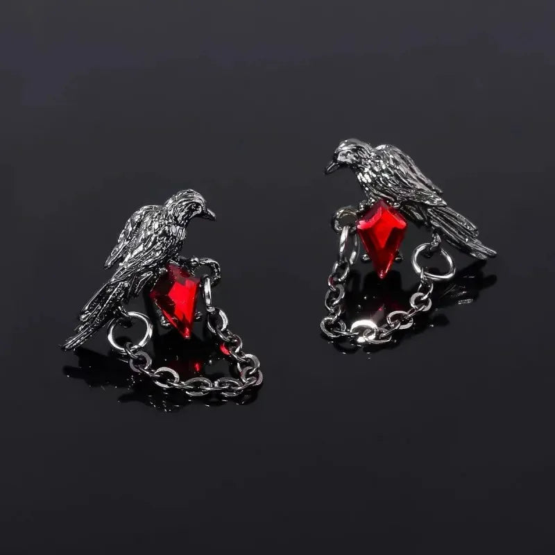 Midnight Crow Guardian Earrings