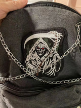 Embroidered Chain Backpack