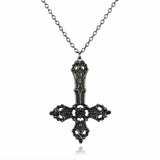 Inverted Gothic Cross Necklace